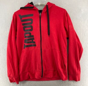 Tapout Mens Jacket Small Red Spellout Full Zip Athletic - Picture 1 of 12