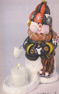 Ceramic Bisque~~ Ready to Paint~~ Snowman Toasting a Marshmallow - Picture 1 of 2