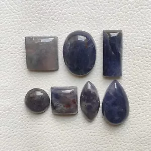 100% Natural blue iolite with sunstone flatback cabochon healing gemstone R13663 - Picture 1 of 5