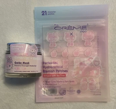 The Crème Shop x Máscara Facial Hello Kitty Gelee + Lote Parches de Manchas Nueva Corea Foto 1 de 2