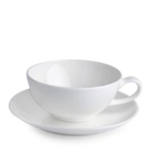 Sabine Teetasse groß mit Untertasse 0,25 L Fine Bone China Porzellan weiß - Bild 1 von 1