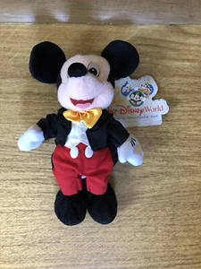 Vintage 2000 Walt Disney World Mickey Mouse Plush Soft Cuddly Toy With Tags - Picture 1 of 7