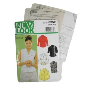 New Look 6952 Misses Shirts Pattern Size 8-18 Uncut Sleeveles Collar Darts - Picture 1 of 9