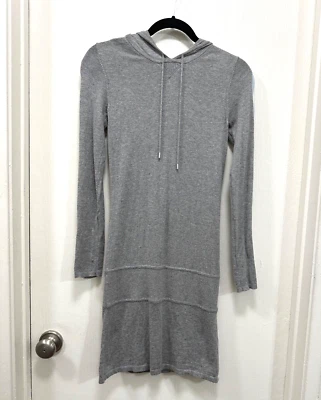 T21 Mujeres Suéter Vestido Angora Conejo Cabello Mezcla Túnica Pullover Capucha Gris Talla S Foto 1 de 4
