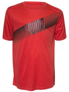 Puma Diagonal Logo Graphic T-Shirt Big Boy's High Risk Red Sz: S 91191842 - Picture 1 of 2