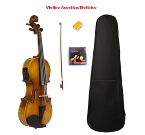Violino Elettrico e Acustico 4/4 Custodia Accessori Corde OMAGGIO OFFERTA - Foto 1 di 2