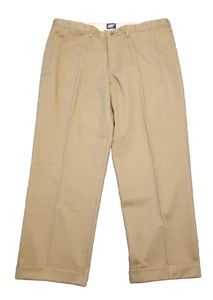 Pantalones de vestir para hombre LANDS'END ajuste tradicional frente plano puños tostado talla 40 - 42 x 29 - Imagen 1 de 5
