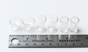 VTG Barbie Champagne Wine Cocktail Drinking Glasses 1:6 Scale - Picture 1 of 3