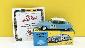 CORGI TOYS 323 MODEL CLUB ISSUE CITROEN DS19 MONTE CARLO  / BRAND NEW MIB - Picture 1 of 9