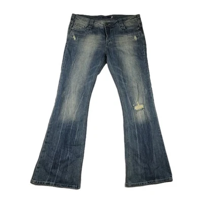 Vigoss Juniors Size 13 Jeans Embellished Pockets Distressed Denim Bootcut - Image 1 of 4