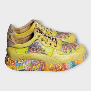 Spring Step L'Artiste Caffey Leder Plateau Sneaker limettengrün geblümt Gr. 42 - Bild 1 von 13