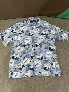 Camisa Newport Azul Para Hombre Talla Grande Licencia Corona Manga Corta Extra Abotonada - Imagen 1 de 5