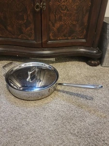 All-Clad Polished Stainless Steel D5 4 qt Sauté pan with Lid - Picture 1 of 8