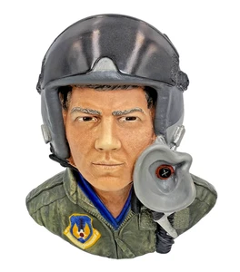 USAF Fighter Pilot Operation Desert Storm The Gulf War Bosson Chalkware Bust - Imagen 1 de 6