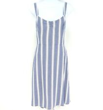 Dip Sun Dress Girls Size L Blue White Stripes 100% Viscose A-Line Open Back Tie