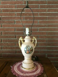 Love Story Victorian George & Martha Electric Lamp Gold 21"t Works Vintage - Picture 1 of 7