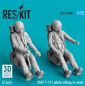 Reskit RSF72-0001 USAF F-111 pilots sitting in seats (2 pcs) (3D Printed) 1/72 - Picture 1 of 1