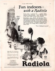 1925 Radiola Fun Indoors With A Radiola III-A Single Page Print Ad - Bild 1 von 1