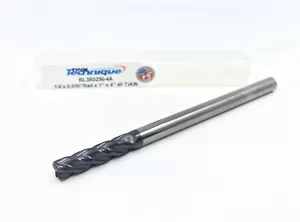 1/4 Zoll Hartmetall Schaftfräser 4 Flöte 0,030 Zoll Eckradius normale Länge TiAlN (CB3-N) - Bild 1 von 3