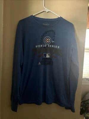 Majestic Threads 2016 Chicago Cubs World Series Champs Long Sleeve Shirt Sz Med - Image 1 of 2