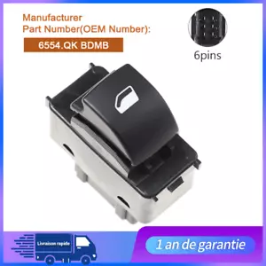 BOUTON DE LEVE VITRE AVANT DROIT POUR BERLINGO PARTNER 207 6490E2 6554QK - Picture 1 of 7