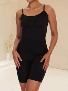Women’s Black Body Shaper with Spaghetti Straps and Shorts - Picture 1 of 5