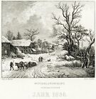 Pescheck Winterlandschaft Kupferstich nach Bürkel Sächsischer Kunstverein 1835