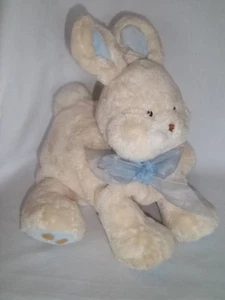 BABY GUND Plush BLUE BUFFY BUNNY Rabbit Cream 36266 Ribbon Stuffed Animal Toy - Picture 1 of 4