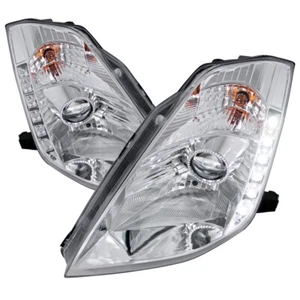 Fits Nissan 350Z Projector Headlights w/LED DL Strip Chrome Housing Clear Lens - Picture 1 of 4