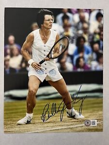 Billie Jean King autographed signed 8x10 photo Beckett BAS COA Tennis Women’s