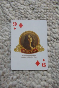 TARJETA DE JUEGO DE COLECCIÓN NUEVE/DIAMANTES DE INTERCAMBIO ÚNICO J&R MOCHA RARA - Imagen 1 de 2