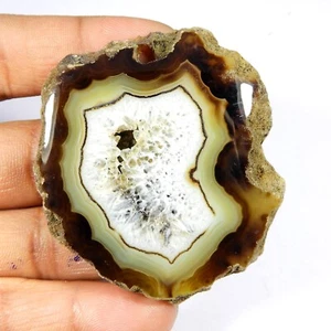 Natural Black Slice Agate Geode Druzy Cabochon Gemstone Loose 188 Cts SD-545 - Picture 1 of 6
