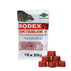 Rodex 25 Mouse Bait Blocks -20g x 15 Pieces (300g) Singe Feed Kill Rat Poison??