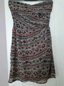 Mango Strapless Bandeau Beautiful Floral Dress BNWOT Fully lined Size Small - Picture 1 of 9