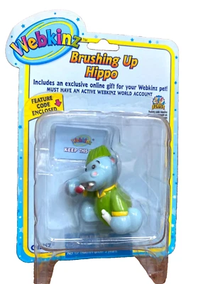 WEBKINZ Figura HIPPO Azul Cepillado con Código TOTALMENTE Dientes Dentista NUEVO Juguete de Decoración Foto 1 de 2