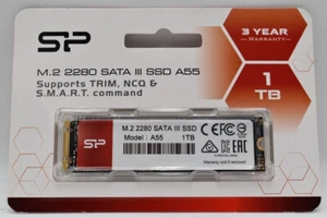 1TB M2 SATA SSD 2280 Silicon Power 1 TB M.2 A55 Solid State Hard Disk Drive NEW - Picture 1 of 3