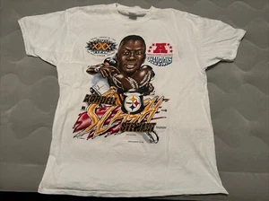 Vintage 1996 Kordell Stewart Slash Steelers Karikatur Super Bowl 30 Tshirt XL - Bild 1 von 5