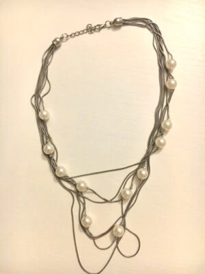 Collana multifilo con perle - Immagine 1 di 2