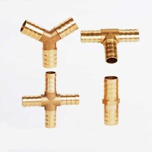 Brass Reducing Straight T X Y Elbow Pipe Hose Joiner Barbed Connector Air Water