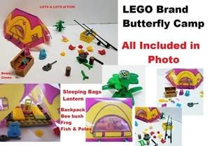 LEGO Butterfly TENT Friends Tomboy CAMPING Sleeping Bags Dress Up Fishing Fish - Picture 1 of 1