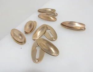 Victorian Bronze Keyhole Cover Escutcheon Plate Old Antique Copper Oval - £8each - Picture 1 of 12