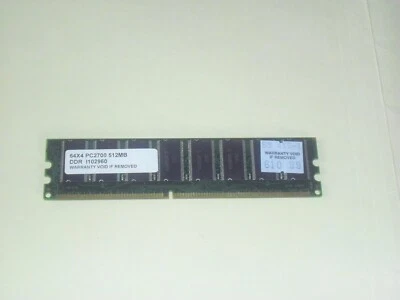 PC2700 DDR , 512 MB RAM Module / Card, DDR, 64X4, 184 Pin - Image 1 of 2