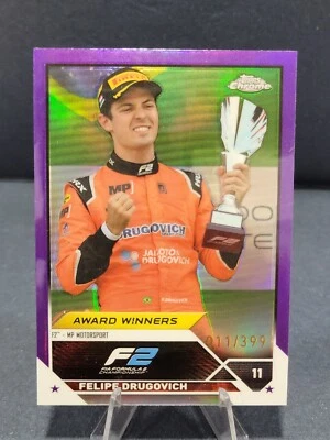 2023 Topps Chrome Formula 1 Felipe Drugovich Purple Refractor /399 F1 F2 #192 - Image 1 of 2