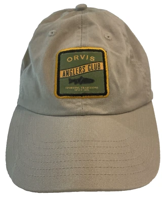 Orvis Anglers Club Woodlands Sombrero Gorra Correa Trasera Parche Bordado y Espalda Bronceado Usado en Excelente Condición Foto 1 de 4