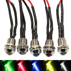 Car Boat 12V 8mm LED Indicator Light Pilot Dash Dashboard Panel Warning Lamp A - Picture 1 of 10