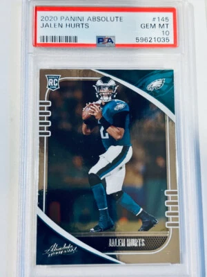 2020 Panini Absolute Jalen Hurts Silver Rookie RC PSA 10 Philadelphia Eagles - Image 1 of 2