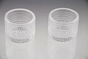 Par (2) Candelabros Iittala Glass Finland Kastehelmi Dew Drop ~ Oiva Toikka - Imagen 1 de 7