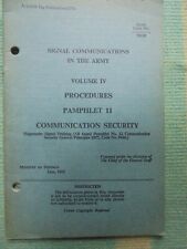 Original British Army TRAINING MANUAL COMMUNICATION SECURITY 1965 