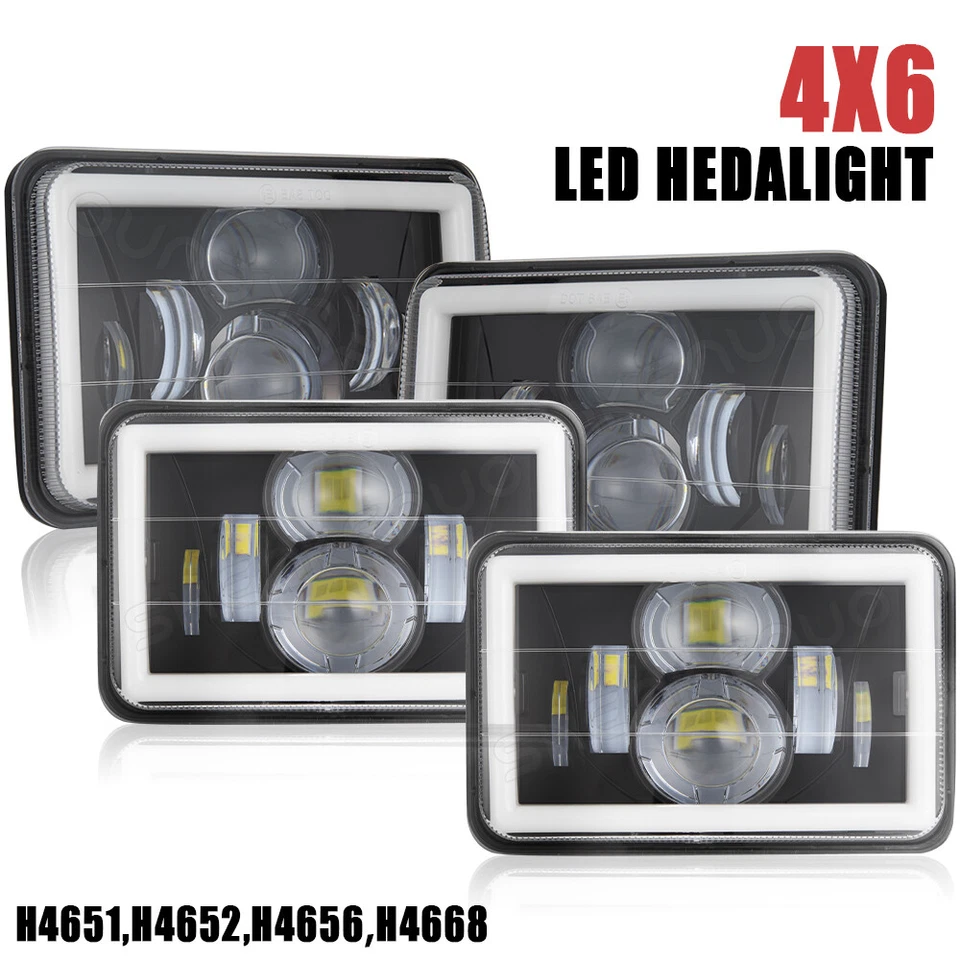 4x6英寸LED车头灯Hi/Lo DRL密封灯适合克莱斯勒LeBaron 1977-1992 — 第 1/4 张图片