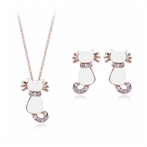 Fashion Jewelry - 18K Rose Gold Plated Cat Set (FS096) - Picture 1 of 1